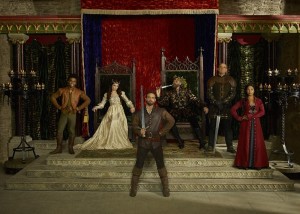 The cast of GALAVANT with stars Luke Youngblood, Mallory Jansen, Joshua Sasse, Timothy Omundson, Vinnie Jones and Karen David | © 2015 ABC/Bob D'Amico