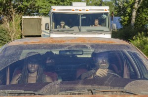 The crew travels to a new location after hearing about it from Aaron on THE WALKING DEAD "The Distance" | © 2015 Gene Page/AMC