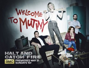 Lee Pace as Joe MacMillan, Mackenzie Davis as Cameron Howe, Kerry Bishe as Donna Clark and Scoot McNairy as Gordon Clark in HALT AND CATCH FIRE - Season 2 | ©2015 AMC/Frank Ockenfels 3