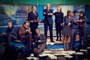 Ed Begley Jr (as Teddy), Richard Lewis (as Dr. Weiss), Timm Sharp (as Jim), Adrian Scarborough (as Harry), Patrick Stewart (as Walter Blunt), Jacki Weaver (as Rosalie), Dolly Wells (as Celia), Karan Soni (as Martin), Mary Holland (as Shelly) in BLUNT TALK - Season 1 | © 2015 Starz