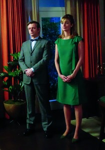 Michael Sheen as Dr. William Masters and Caitlin FitzGerald as Libby Masters in MASTERS OF SEX - Season 3 | ©2015 Showtime/Michael Desmond