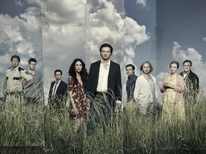 JD Evermore as Sheriff Carl Daggett, Jake Austin Walker as Jared Talbot, Luke Kirby as Jon Stern, Abigail Spencer as Amantha Holden, Aden Young as Daniel Holden, Clayne Crawford as Ted Talbot Jr, Adelaide Clemens as Tawney Talbot, J Smith-Cameron as Janet Talbot, Bruce McKinnon as Ted Talbot Sr in RECTIFY - Season 4 | ©2016 Sundance TV/James Minchin