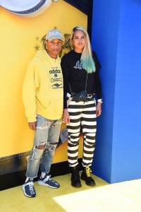 Pharrell Williams and wife Helen Lasichank at the premiere of DESPICABLE ME 3
