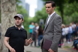 Director Danny Strong and actor Nicholas Hoult in REBEL IN THE RYE | ©2017 IFC 