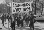 College students march against the war in Boston. October 16, 1965 from the Ken Burns documentary THE VIETNAM WAR | photo Courtesy of AP/Frank C. Curtin