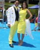 Bonnie-Jill Laflin and guest at the World Premiere of THE EMOJI MOVIE