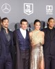 Cast Shot: L - R: Json Momoa, Henry Cavill, Ezra Miller, Gal Gadot, Ray Fisher and Ben Affleck at the World Premiere of JUSTICE LEAGUE