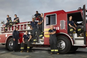 Barrett Doss as Victoria Hughes, Jay Hayden as Travis Montgomery, Alberto Frezza as Ryan Tanner, Grey Damon as Jack Gibson, Jason George as Ben Warren, Okieriete Onaodowan as Dean Miller, Danielle Savre as Maya Bishop, Miguel Sandoval as Captain Pruitt Herrera, Jaina Lee Ortiz as Andy Herrera in STATION 19 - Season 2 | ©2019 ABC/Ed Herrera