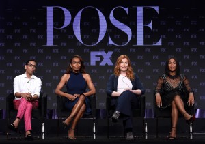 Co-Creator/Executive Producer/Writer/Director Steven Canals, Co-Executive Producer/Writer/Director Janet Mock, Supervising Producer/Writer Our Lady J, and Cast Member Mj Rodriguez onstage during the POSE panel at the FX Networks portion of the Summer 2019 TCA Press Tour at the Beverly Hilton on August 6, 2019 in Los Angeles, California. | ©2019 FX/Frank Micelotta/PictureGroup)