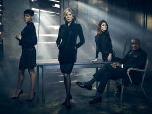 Cush Jumbo as Lucca Quinn; Christine Baranski as Diane Lockhart; Rose Leslie as Maia Rindell; Delroy Lindo as Adrian Boseman in THE GOOD FIGHT - Season 1 | ©2018 CBS Interactive, Inc. All Rights Reserved/Justin Stephens