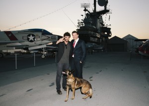 Justin Melnick, David Boreanaz and Dita as the The CBS Veterans Network previews the Pilot of SEAL Team on The USS Intrepid | ©2017 CBS/Michele Crowe