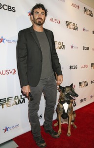  Justin Melnik and Dita at The Academy of United States Veterans and Blue Star Families hosting a screening of the season two premiere of SEAL TEAM with the cast, on September 25, 2018 at the American Legion Post 43 in Hollywood, CA | ©2018 CBS/Francis Specker