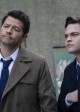 Misha Collins as Castiel and Alexander Calvert as Jack in SUPERNATURAL - Season 15 - "Gimme Shelter" | © 2020 The CW Network, LLC./Katie Yu