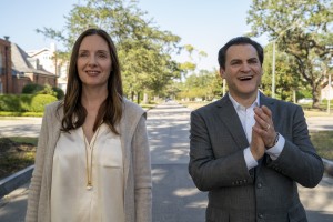 Hope Davis as Gina Baxter and Michael Stuhlbarg as Jimmy Baxter in YOUR HONOR| ©2020 Showtime/Skip Bolen