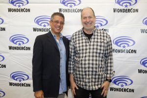 Creator Dean Devlin and executive producer Jonathan Glassner at Wondercon 2023 for Season 1 of the Syfy series | ©2023 Syfy/David Yeh