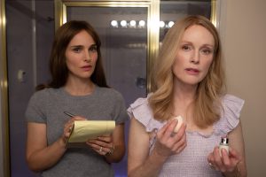 Natalie Portman as Elizabeth Berry and Julianne Moore as Gracie Atherton-Yoo in MAY DECEMBER | ©2023 Netflix