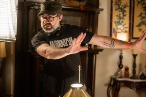 Director Joe Lynch on the set of SUITABLE FLESH | ©2024 RLJE / courtesy of AMP and Eyevox. 